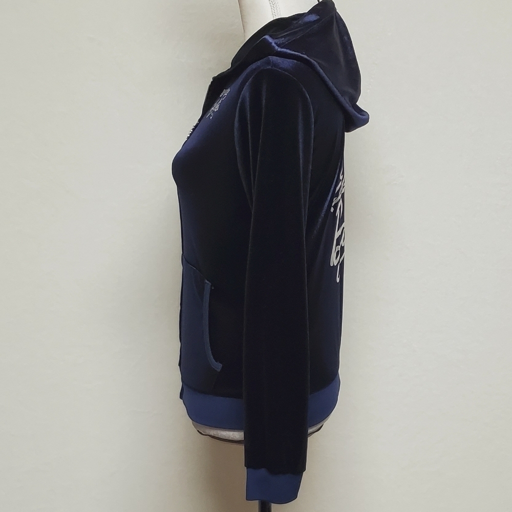 Rare Retro Barbie Loves Splash Silver Superstar Barbie Dark Indigo Velvet Hoodie - Picture 9 of 15